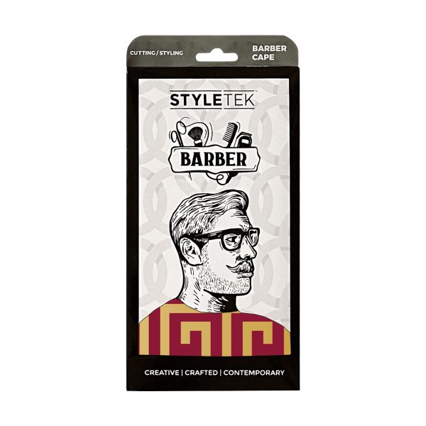 ST CUTTING CAPE BARBER MILAN RED/GOLD - Image 2