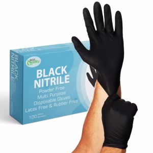 GLOVES POWDER FREE NYTRILE BLACK LARGE