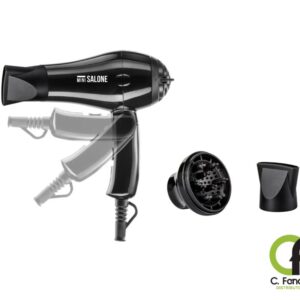 MINI HAIR DRYER WITH DIFUSER BLACK