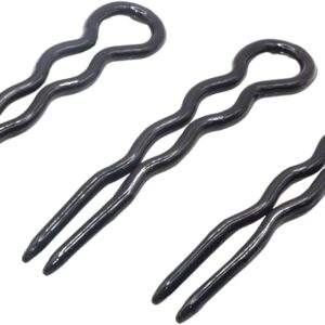 HAIR PINS 3 INCH BLACK CURVE